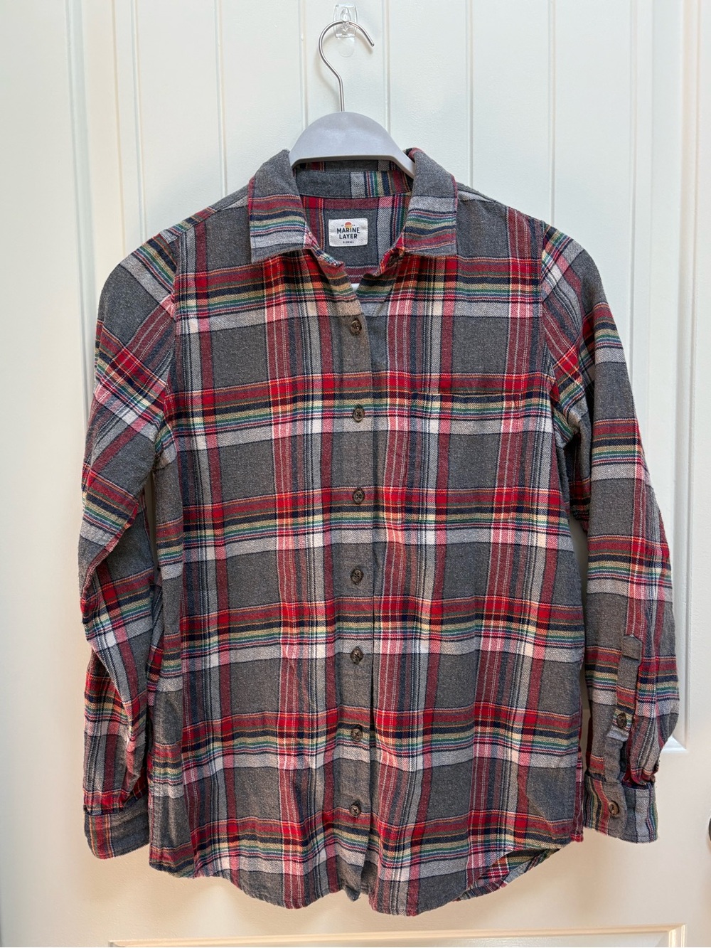 Marine Layer Plaid Flannel Button Down Shirt in Size XS